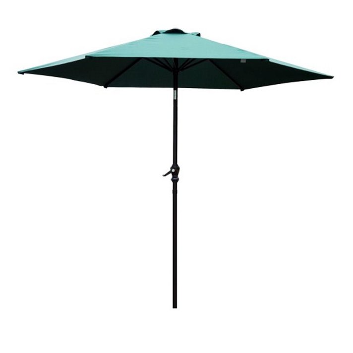 Parasol reclinable verde con manivela Outsunny