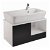 Mueble de baño suspendido con lavabo opcional 90x49x46 cm blanco y negro ADVANCE Unisan