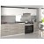 Cucina completa da 240 cm con sette mobili in finitura bianco e grigio Uniqa Tarraco