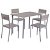 Conjunto de mesa de comedor con 4 sillas elaborado en acero con acabado gris HomCom