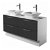 Mueble de baño con tablero aglomerado de partículas 140x50,4x85 cm gris Twin CR Ceb Unisan