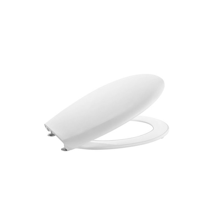 Roca Victoria white toilet seat and cover with antibacterial properties and stainless steel hinges