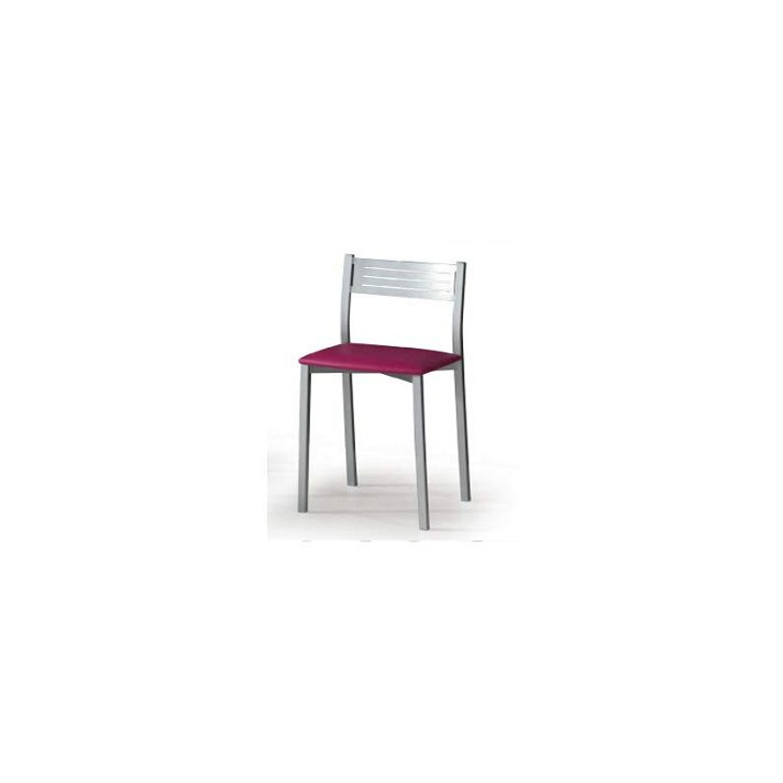 Silla con asiento tapizado 40x40x85 cm fabricada en aluminio de acabado a elección Ana Aquore