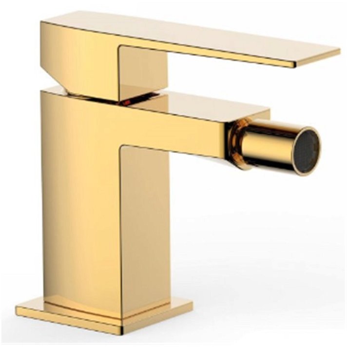 Grifo de bidé monomando vertical con diseño moderno y acabado en color oro SLIM TRES