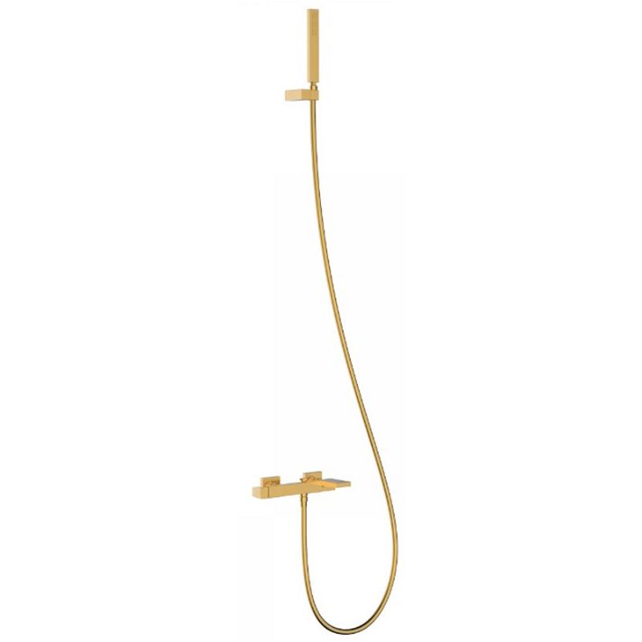 Kit de bañera y ducha con sistema antical fabricado de latón con acabado oro Slim TRES