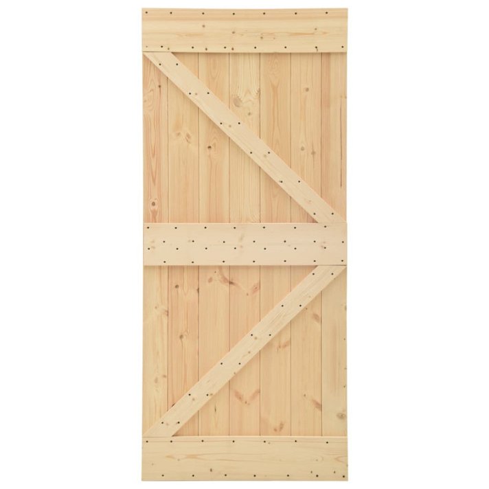 Porta de correr em madeira de pinho com acabamento natural, 100x3,6 cm VidaXL
