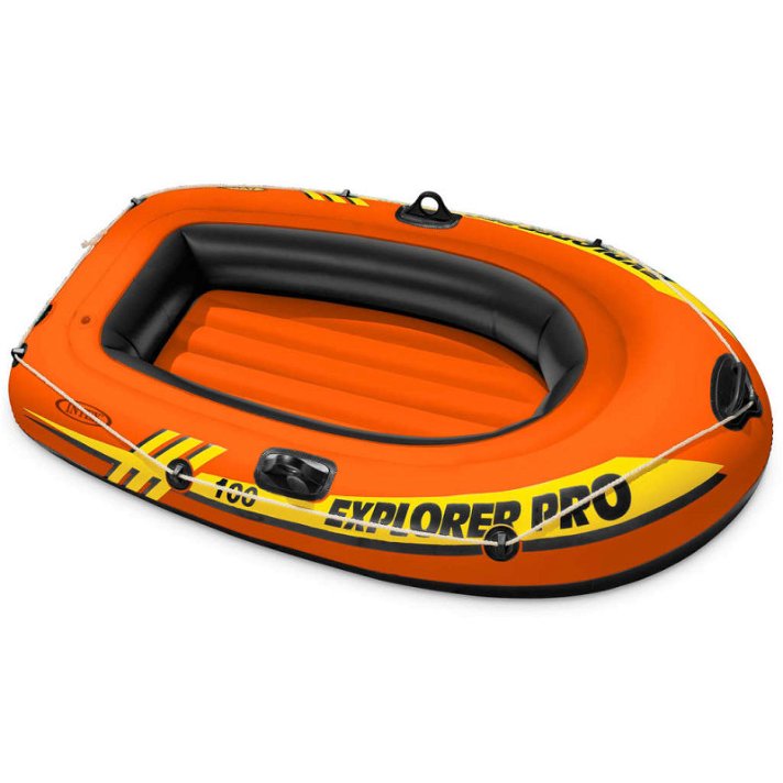Barca inflable para piscina o lago tranquilo adecuado para una persona color naranja Explorer Pro 100 Intex