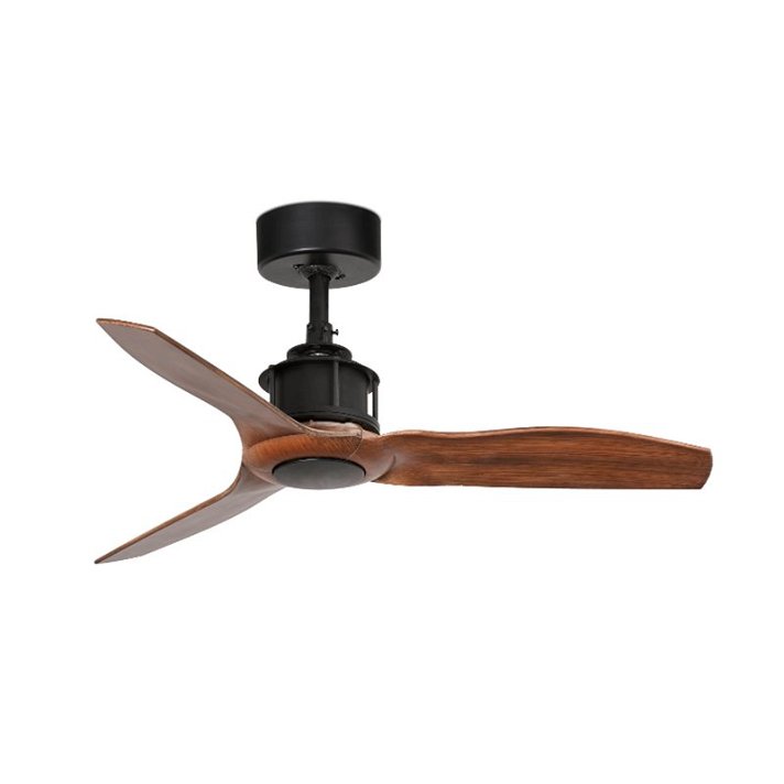 Ventilatore da soffitto a 6 velocità con funzione inverno-estate in acciaio in colore legno e nero Just Fan Faro