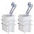 Pack de dos portacepillos de dientes elaborados en acero y polipropileno de color blanco Classic Plus WENKO