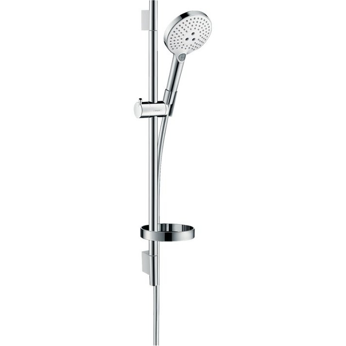 Set de ducha 120 3jet con acabado blanco cromo y sistema antical Raindance Select S Hansgrohe