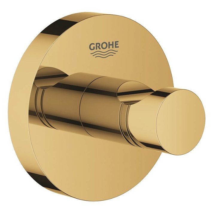 Cabide com base circular cor ouro brilhante Essentials Grohe
