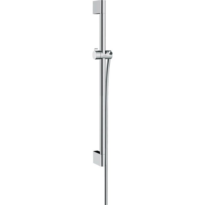 Barre de douche avec finition chromée et support coulissant et pivotant Croma Unica Hansgrohe
