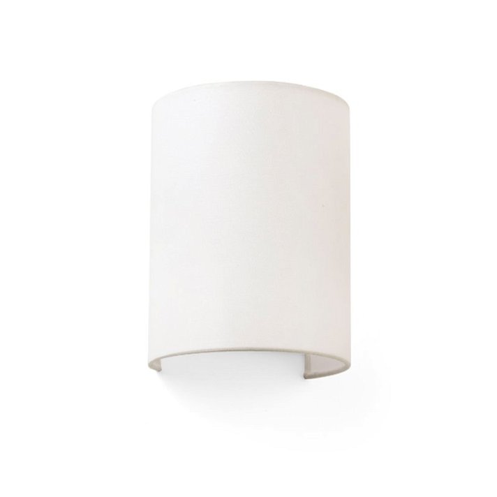 Aplique con luz LED E27 de forma redonda fabricado de metal y tela con acabado en color beige Cotton Faro