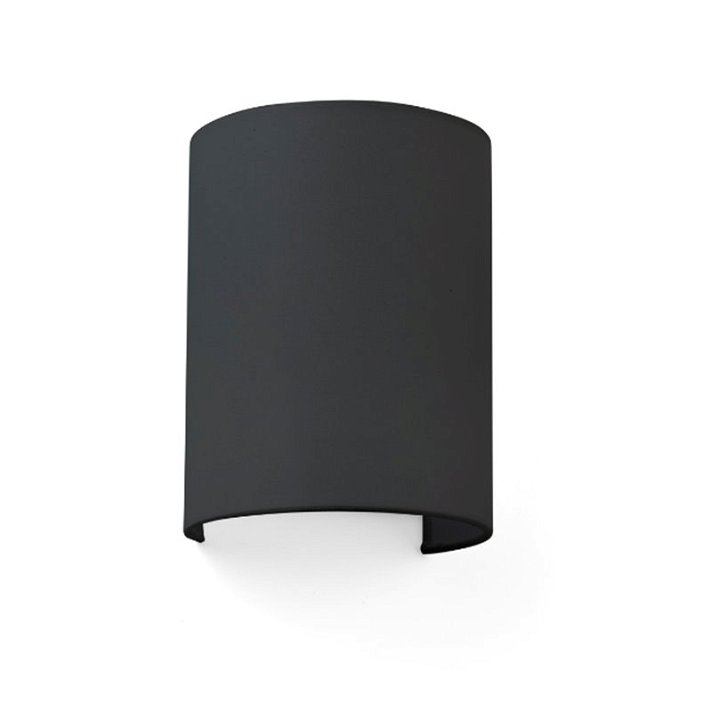 Aplique con luz LED E27 de forma redonda fabricado de metal con acabado de color negro Cotton Faro