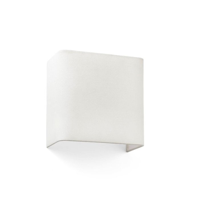 Aplique de pared de forma cuadrada y con luz LED E27 fabricado de metal con acabado beige Cotton Faro