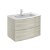 Mueble de baño suspendido con 2 cajones con cierre amortiguado y con lavabo de cerámica Wave Royo