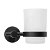 Vaso portacepillos para baño con soporte de montaje en pared color negro mate y blanco translúcido 322233A Tutumi