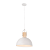 Lámpara colgante con luz LED E27 fabricado de metal y madera con acabado en color blanco Margot Faro