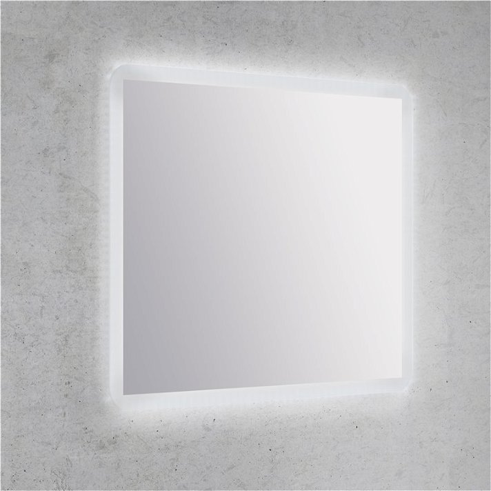Espejo con luces LED integrada y cantos redondos hecho con cristal pulido Stella Royo