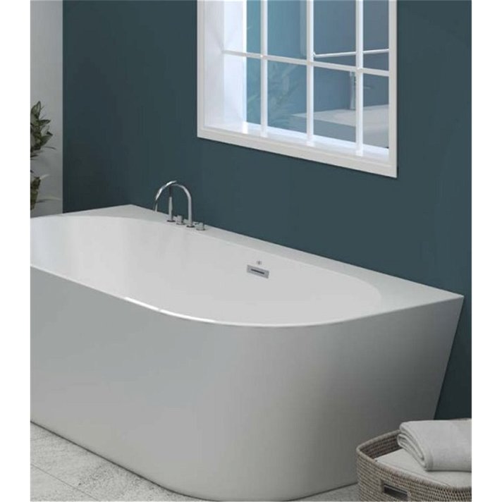 Vasca da bagno indipendente a parete fabbricata in acrilico con rubinetteria opzionale e colore a scelta Taris b10