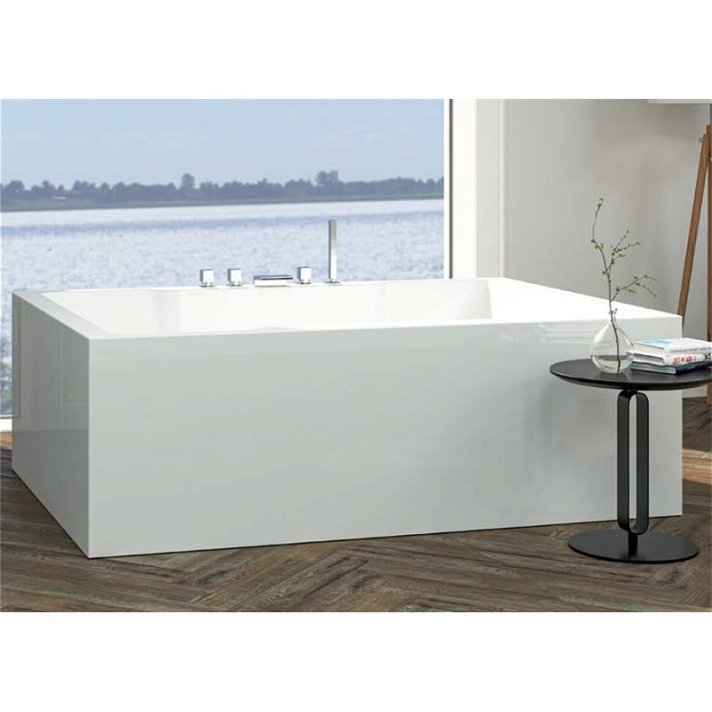 Vasca da bagno freestanding in acrilico 120x180 cm con capacità di 380 L e finitura in vari colori Iroh b10