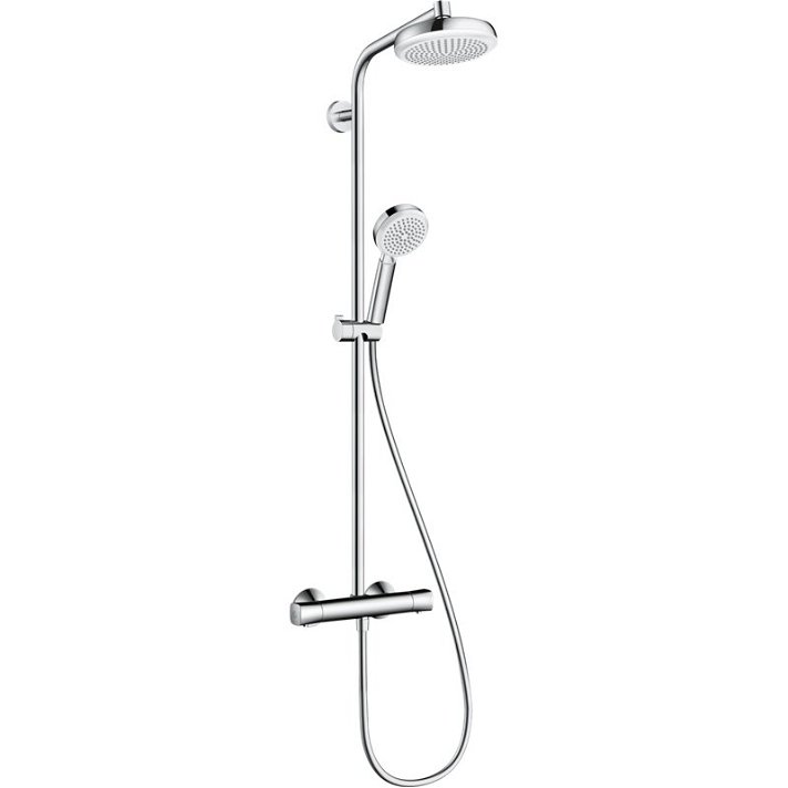 Columna de ducha con rótula orientable y brazo de ducha EcoSmart Crometta Hansgrohe