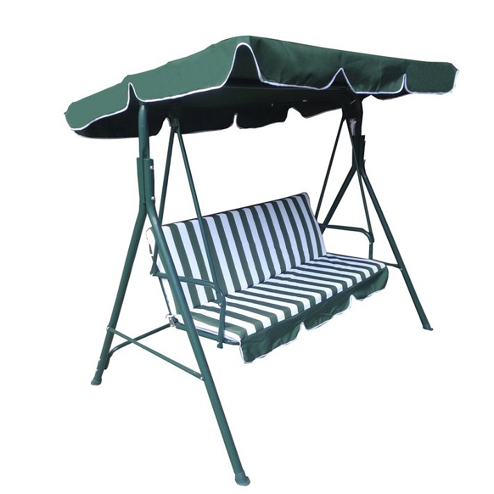 Chillvert Julliete green/white canopy swing chair