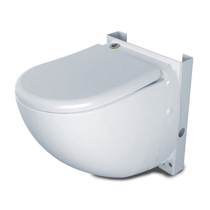 WC suspendu avec broyeur intégré à 2 entrées de couleur blanche Sanicompact Confort SFA