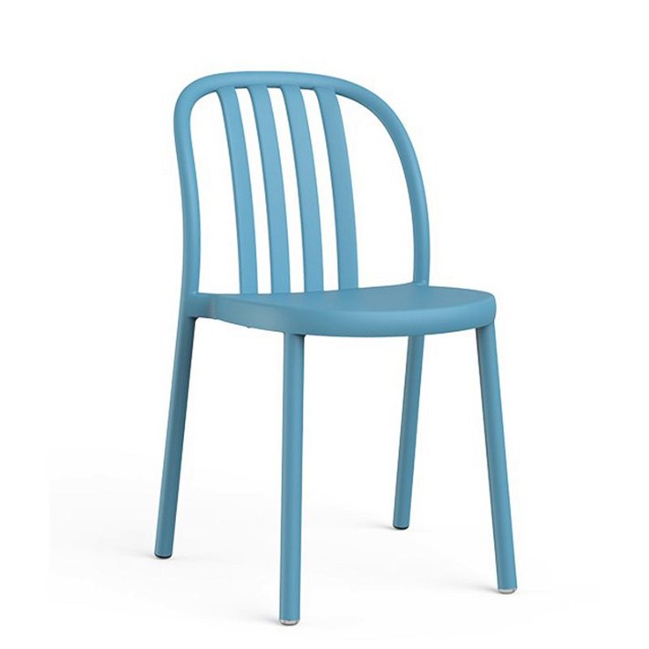 Lot de chaises avec protection UV fabriquées en polypropylène de couleur bleu rétro Sue Resol