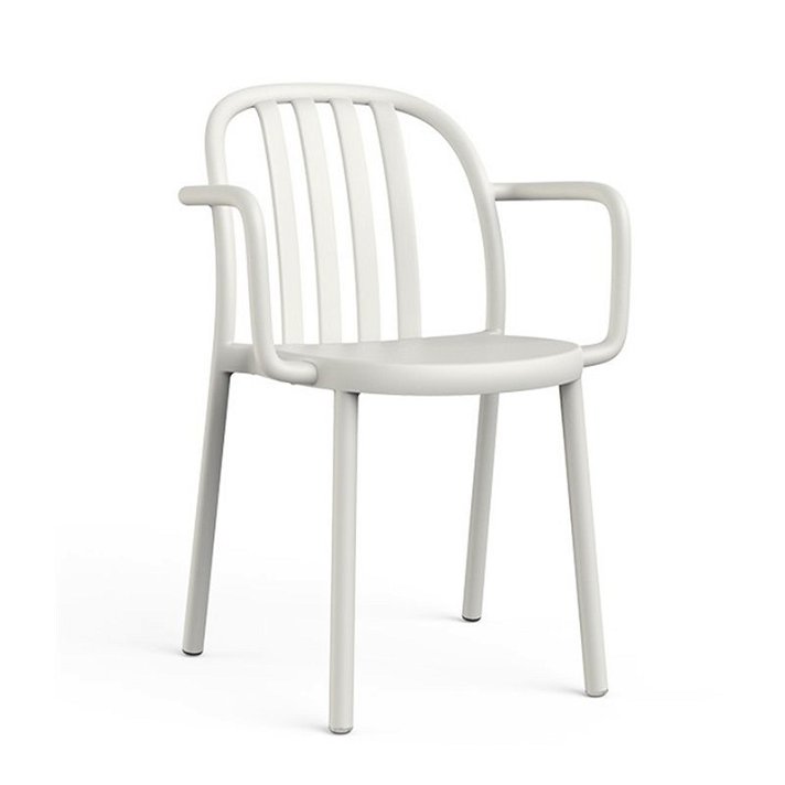 Pack sillas con apoyabrazos y protección UV elaborado de polipropileno color blanco Sue Resol