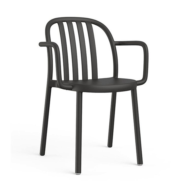 Set di sedie con braccioli adatte per esterno con finitura colore nero Sue Resol