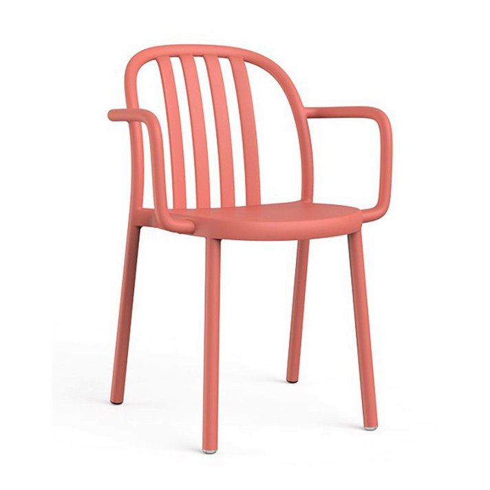 Lot de chaises avec accoudoirs et protection UV de couleur terracotta Sue Resol