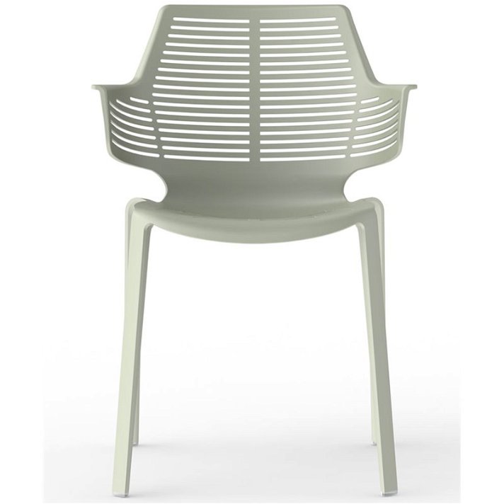 Lot de chaises avec accoudoirs et protection UV de couleur gris-vert Ikona Resol