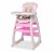 Seggiolone convertibile 3 in 1 per neonati con tavolino rosa e bianco con design Vida XL