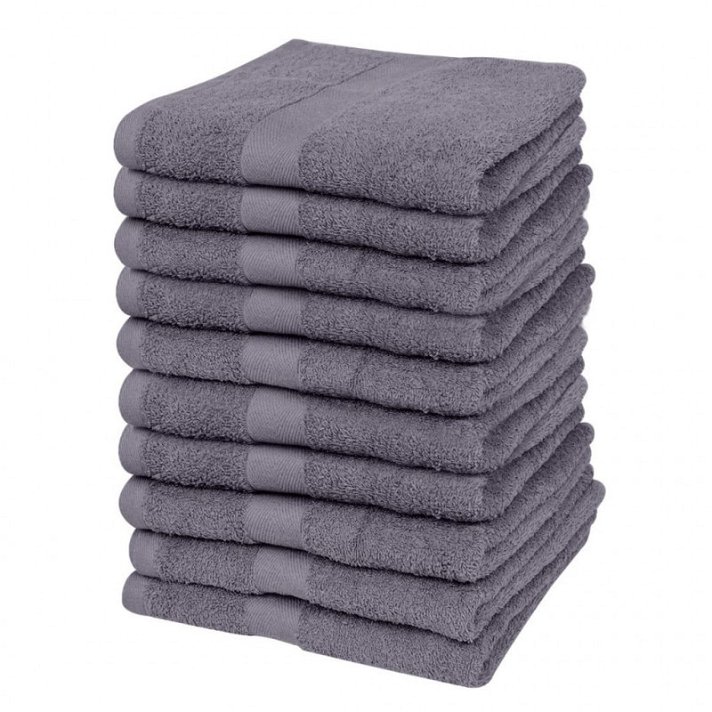 Pack de toallas de cortesía de algodón de 50x30 cm en color gris antracita Vida XL