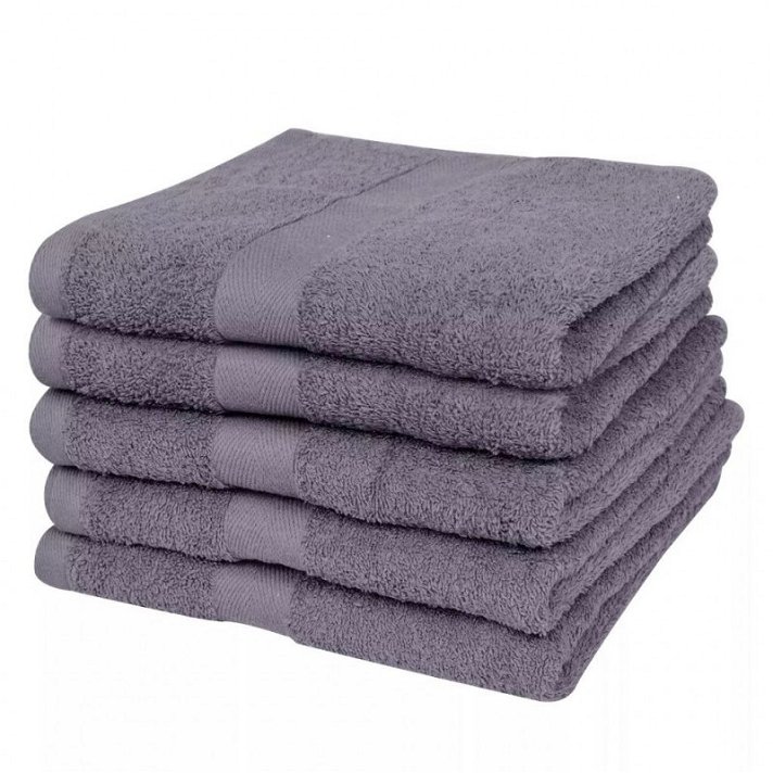 Pack de toallas de mano de algodón 500 gramos/m² 50x100cm gris antracita Vida XL
