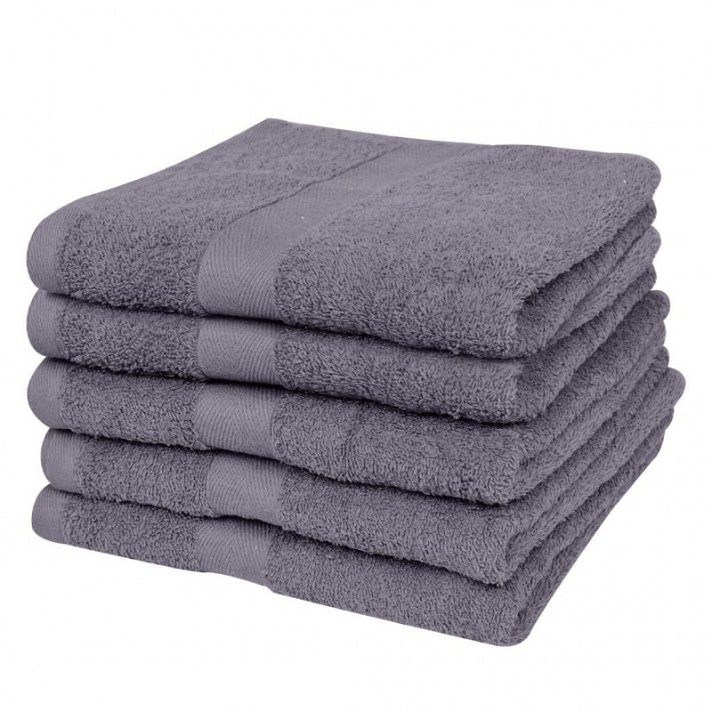 Pack de toallas de baño de algodón 100x150cm 500 gramos/m² color antracita Vida XL