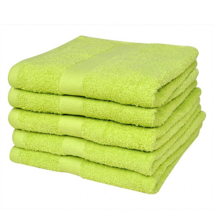 Pack de toallas de ducha de algodón 70x140cm 500 gramos/m² verde manzana Vida XL