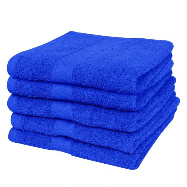 Pack de toallas de baño de algodón 100x150cm 500 gramos/m² color azul klein Vida XL