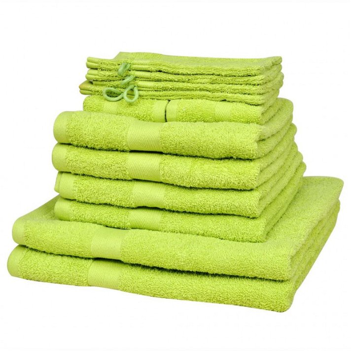 Juego de toallas 12 piezas algodón 500 gsm verde manzana Vida XL