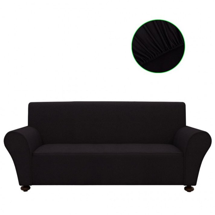 Funda ajustable negra para sofá 210x130 Vida XL