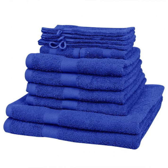 Juego de toallas 12 piezas algodón 500 gsm azul klein Vida XL