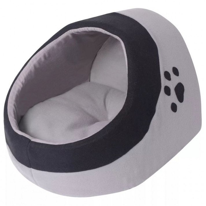 Cama para gatos o perros pequeños con cojín extraíble y lavable de poliéster gris y negro Vida XL