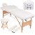 Juego de mesa de masajes plegable color blanco con estructura de madera y tapizado de cuero artificial Vida XL