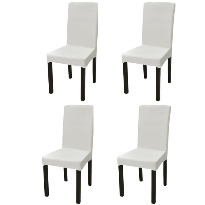 Pack de fundas elásticas rectas para silla Crema Vida XL