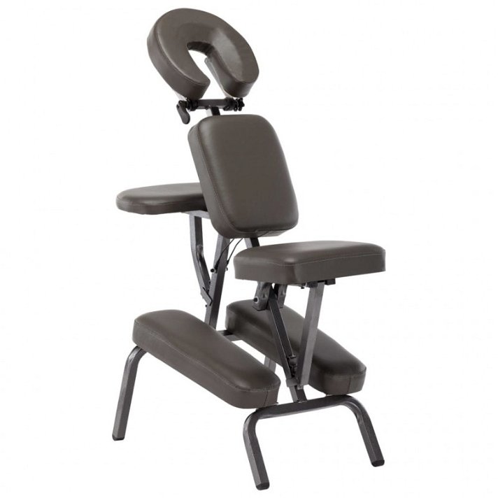 Silla de masaje terapéutica de formato plegable y portátil con bolsa de transporte incluida color gris antracita Vida XL