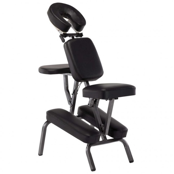 Silla de masaje terapéutica de formato plegable y portátil con bolsa de transporte incluida color negro Vida XL