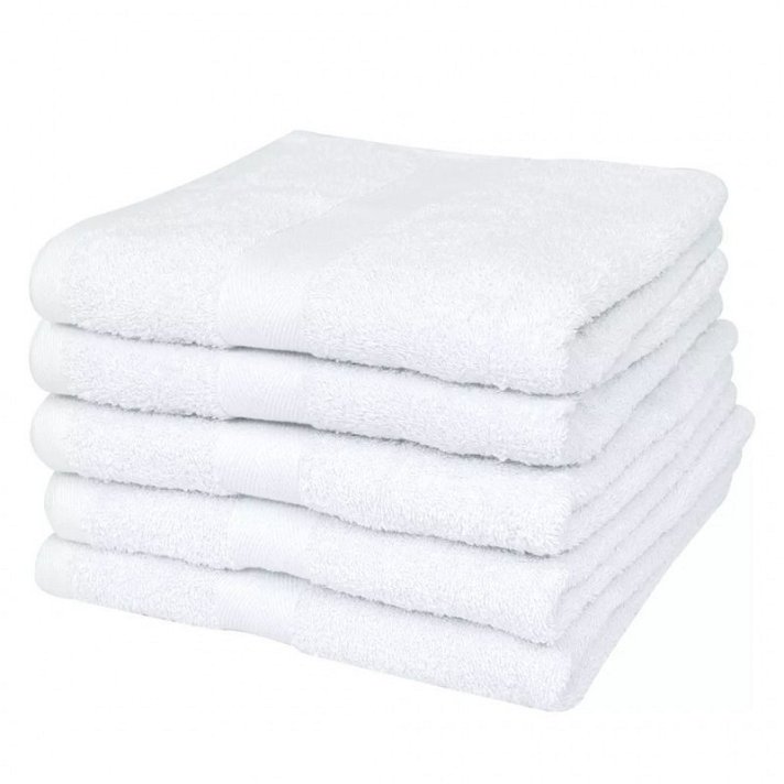 Pack de toallas de baño de algodón 100x150cm 400 gramos/m² color blanco Vida XL