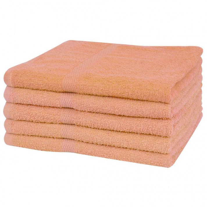 Pack de toallas de baño de algodón de 360 g/m2 de 100x150 cm melocotón aptas lavadora Vida XL