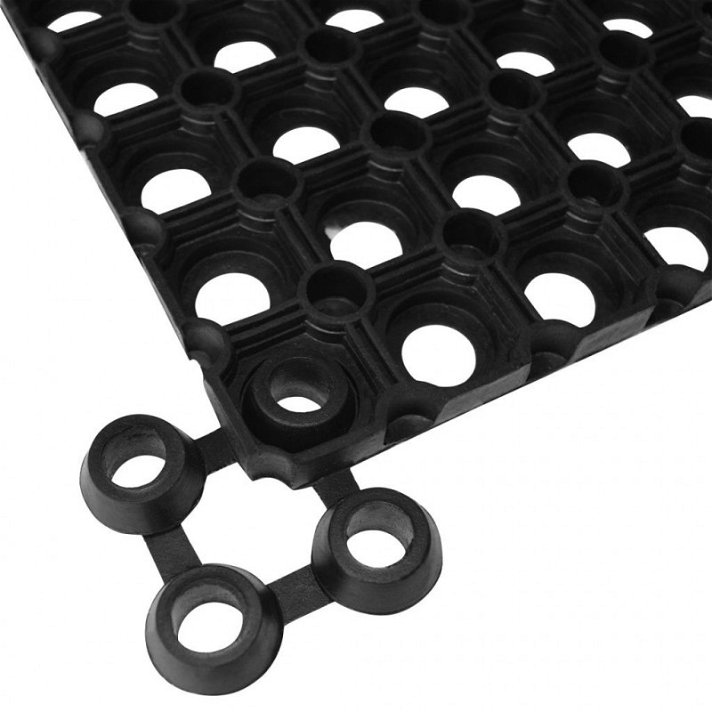 Conectores de alfombras10 unids goma negros Vida XL